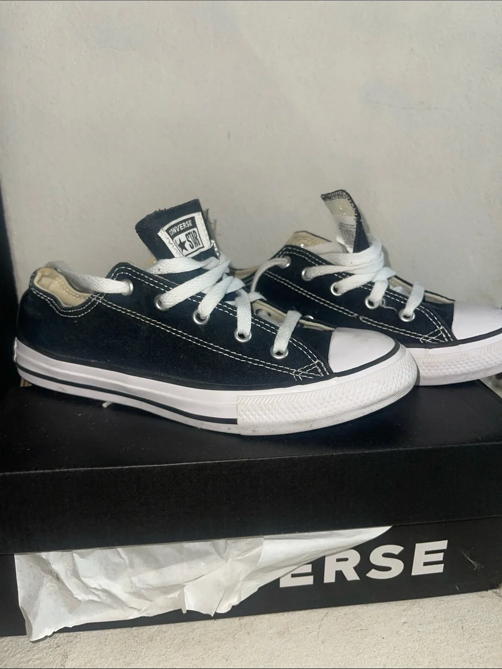 Converse Kids Black and White Low Top Sneakers